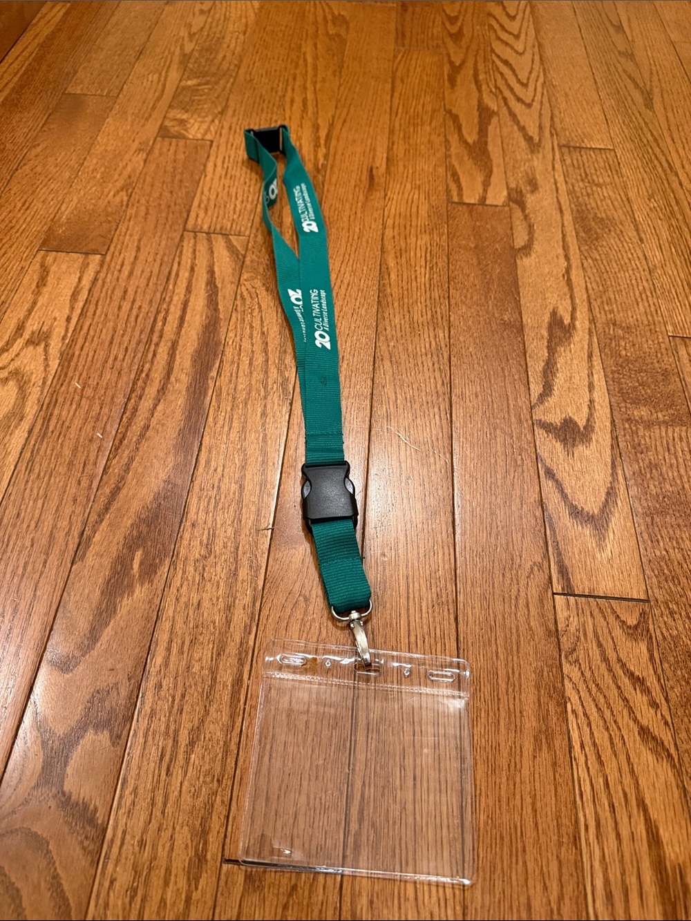 Green Event Lanyard with Clear Badge Holder